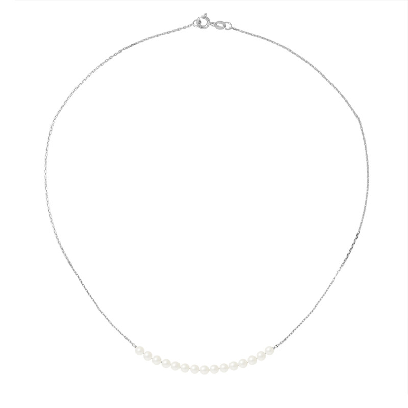 PERLINEA - Collier - Perle de Culture d'Eau Douce - Ronde 3/4 mm Blanc