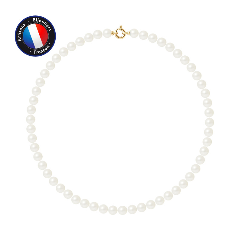 PERLINEA - Collier - Perles de Culture d'Eau Douce - Ronde 8/9 mm Blanc