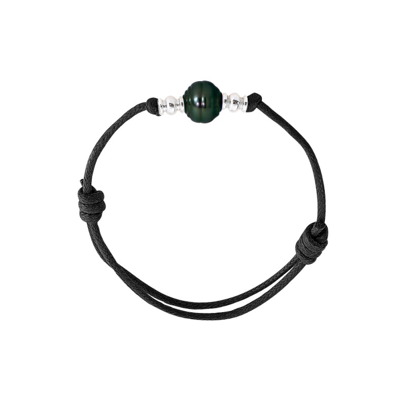 PERLINEA - Bracelet - Perles de Culture de Tahiti - Ronde 10/11 mm Noir