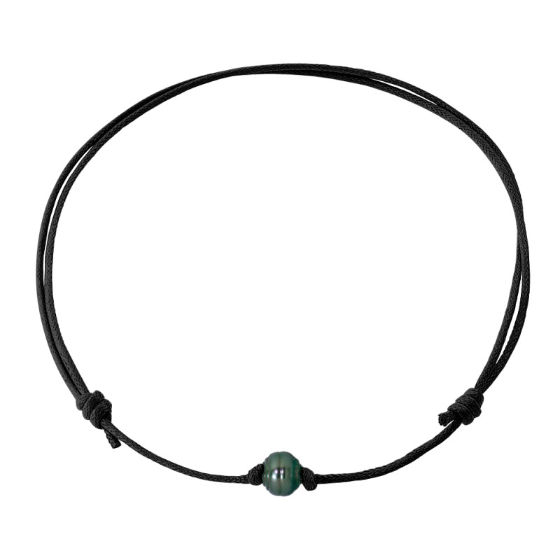 PERLINEA - Collier - Perle de Tahiti - Ronde 10/11 mm Noir