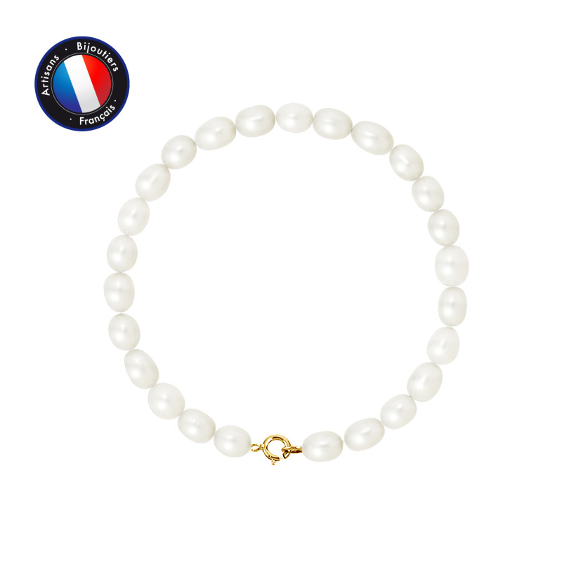 PERLINEA - Bracelet - Perles de Culture - Ronde 5/6 mm Blanc