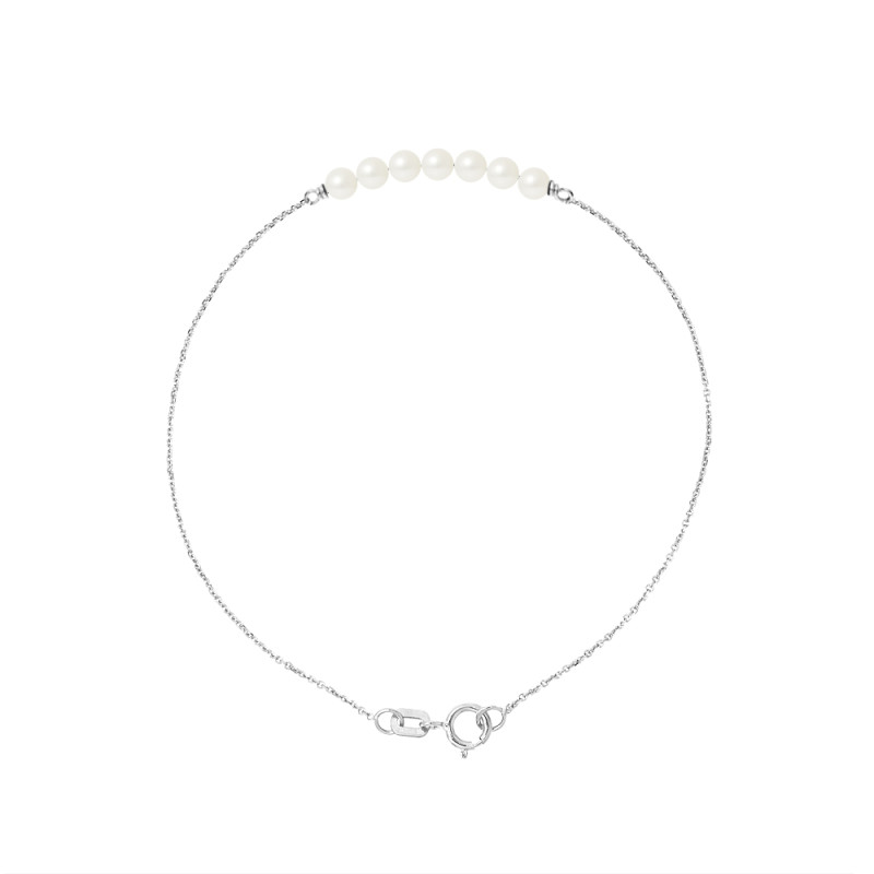 PERLINEA - Bracelet - Perle de Culture d'Eau Douce - Ronde 3/4 mm Blanc