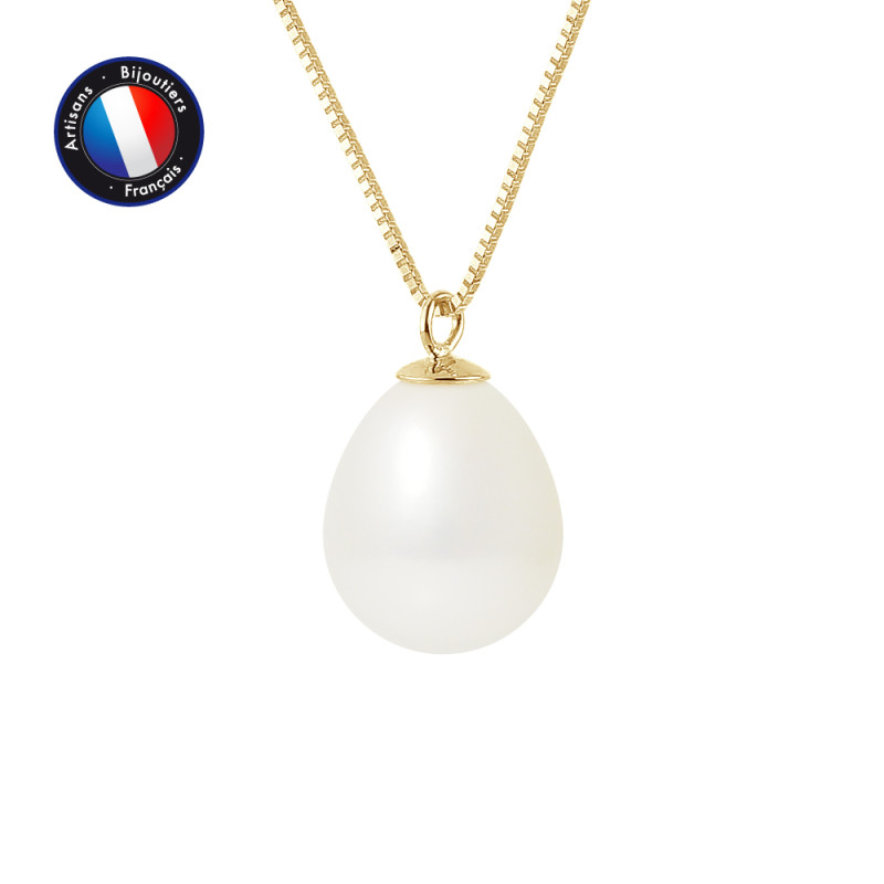 PERLINEA - Collier - Perles de Culture - Ronde 9/10 mm Blanc