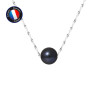 PERLINEA - Collier - Perles de Culture - Ronde 8/9 mm Noir