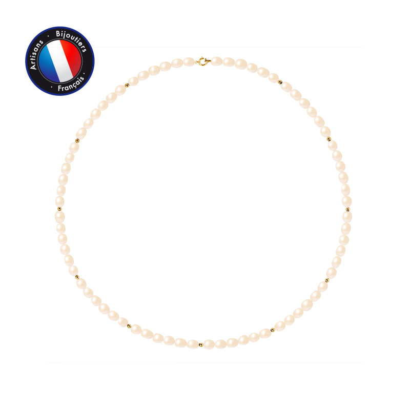 PERLINEA - Collier - Perles de Culture d'Eau Douce - Ronde 4/5 mm Rose