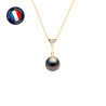 PERLINEA - Collier - Perles de Culture de Tahiti - Ronde 8/9 mm Noir