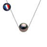 PERLINEA - Collier - Perles de Culture de Tahiti - Ronde 9/10 mm Noir