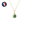 PERLINEA - Pendentif Bélière - Perle de Culture d'Eau Douce - Bouton 6/7 mm Vert Intense