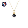 PERLINEA - Pendentif Bélière - Perle de Culture d'Eau Douce - Bouton 6/7 mm Noir