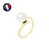 PERLINEA - Bague - Perles de Culture d'Eau Douce - Ronde 8/9 mm Blanc