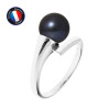 PERLINEA - Bague - Perles de Culture d'Eau Douce - Ronde 8/9 mm Noir