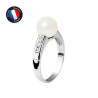 PERLINEA - Bague - Perles de Culture d'Eau Douce - Ronde 8/9 mm Blanc