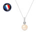 PERLINEA - Pendentif Bélière - Perle de Culture d'Eau Douce - Bouton 6/7 mm Rose