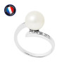 PERLINEA - Bague - Perles de Culture d'Eau Douce - Ronde 8/9 mm Blanc