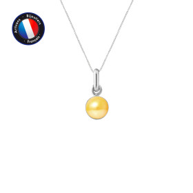 PERLINEA - Pendentif Bélière - Perle de Culture d'Eau Douce - Bouton 6/7 mm Or