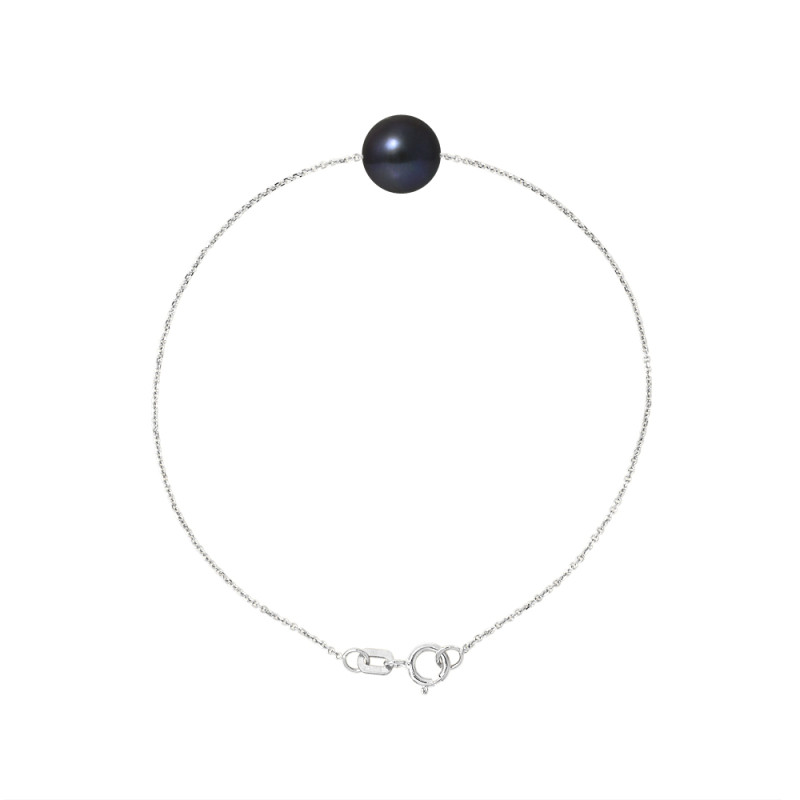 PERLINEA - Bracelet - Perle de Culture d'Eau Douce - Ronde 8/9 mm Noir