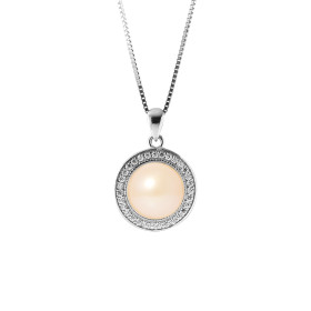 PERLINEA - Collier Sun - Perle de Culture d'Eau Douce - Ronde 9/10 mm Rose