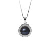 PERLINEA - Collier Sun - Perle de Culture d'Eau Douce - Ronde 9/10 mm Noir