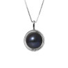 PERLINEA - Collier Simple - Perle de Culture d'Eau Douce - Ronde 9/10 mm Noir