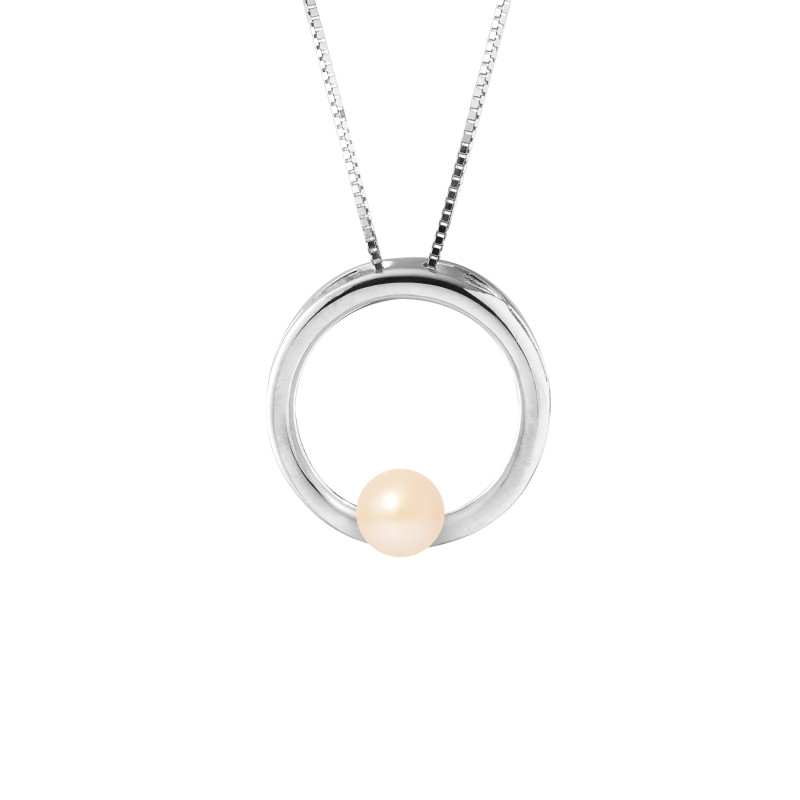 PERLINEA - Collier Circle - Perle de Culture d'Eau Douce - Ronde 6/7  mm  Rose