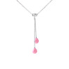 PERLINEA - Collier Toi & Moi - 2 Perles de Culture d'Eau Douce - Ronde 7/8 mm Rose Fushia