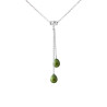 PERLINEA - Collier Toi & Moi - 2 Perles de Culture d'Eau Douce - Ronde 7/8 mm Vert Intense