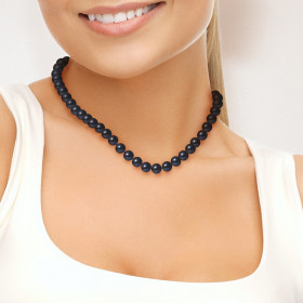 PERLINEA - Collier - Perles de Tahiti - Ronde 8/9 mm Noir