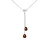 PERLINEA - Collier Toi & Moi - 2 Perles de Culture d'Eau Douce - Ronde 7/8 mm Chocolat