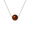 PERLINEA - Collier - Perle de Culture d'Eau Douce - Ronde 9/10 mm Chocolat