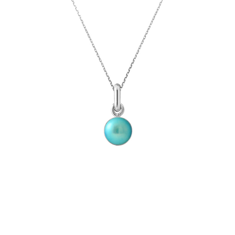 PERLINEA - Collier - Perle de Culture d'Eau Douce - Ronde 6/7 mm Bleu Turquoise