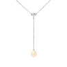 PERLINEA - Collier Cravate - Perle de Culture d'Eau Douce - Ronde 9/10 mm Rose