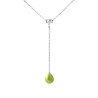 PERLINEA - Collier Cravate - Perle de Culture d'Eau Douce - Ronde 9/10 mm Vert Tonic