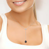 PERLINEA - Collier Cravate - Perle de Culture d'Eau Douce - Ronde 9/10 mm Noir