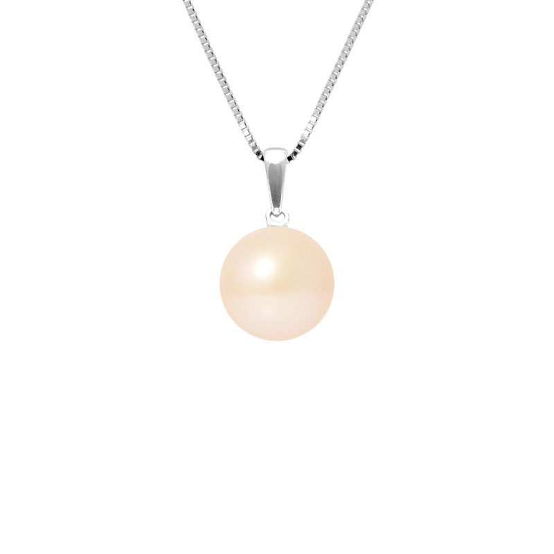 PERLINEA - Collier - Perle de Culture d'Eau Douce - Ronde 9/10 mm Rose