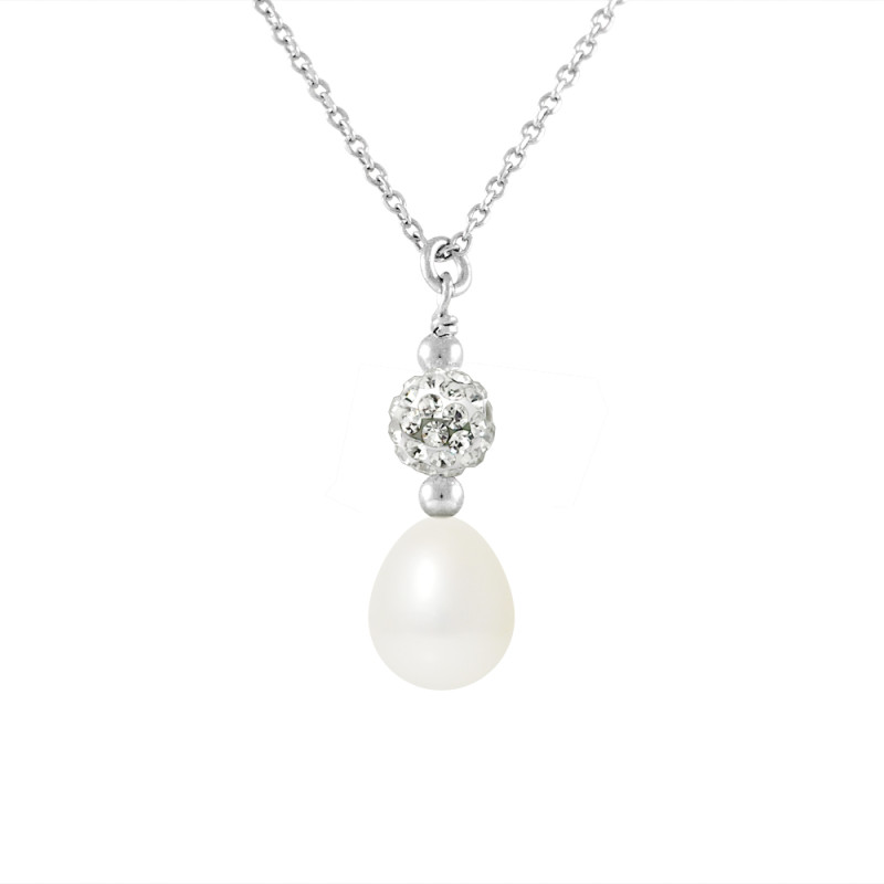 PERLINEA - Collier - Perle de Culture d'Eau Douce - Ronde 8/9 mm Blanc