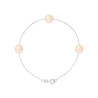 PERLINEA - Bracelet - 3 Perles de Culture d'Eau Douce - Ronde 7/8 mm Rose