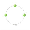 PERLINEA - Bracelet - 3 Perles de Culture d'Eau Douce - Ronde 7/8 mm Vert Tonic