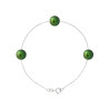 PERLINEA - Bracelet - 3 Perles de Culture d'Eau Douce - Ronde 7/8 mm Vert Intense