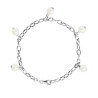 PERLINEA - Collier CHARM'S - 5 Perles de Culture d'Eau Douce - Ronde 7/8 mm Blanc