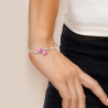 PERLINEA - Bracelet - Perles de Culture d'Eau Douce - Ronde 9/10 mm Rose Fushia