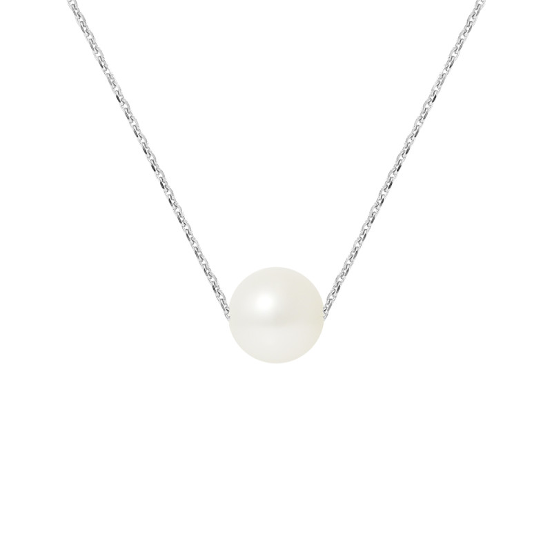 PERLINEA - Collier - Perle de Culture d'Eau Douce - Ronde 8/9 mm Blanc