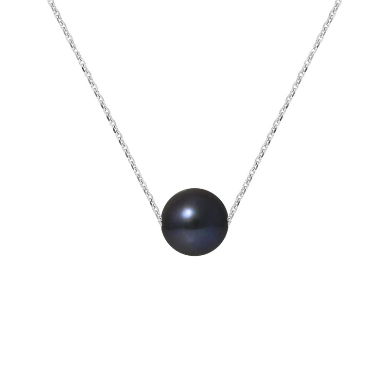 PERLINEA - Collier - Perle de Culture d'Eau Douce - Ronde 8/9 mm Noir