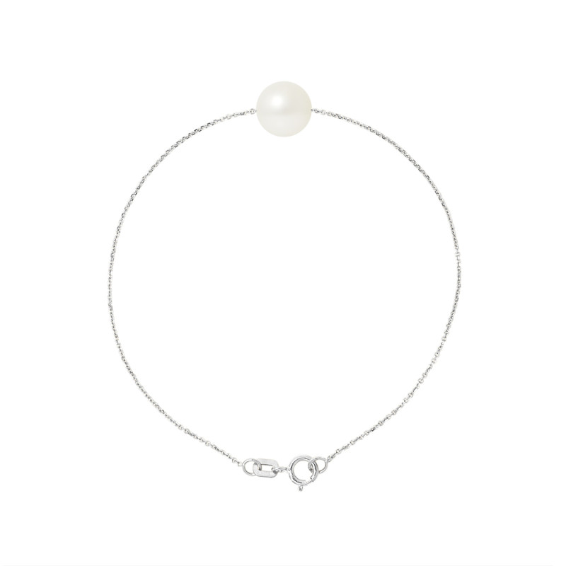 PERLINEA - Bracelet - Perle de Culture d'Eau Douce - Ronde 8/9 mm Blanc