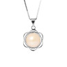 PERLINEA - Collier Fleur - Perle de Culture d'Eau Douce - Bouton 8/9 mm Rose