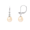 PERLINEA - Boucles d'Oreilles - Perles de Culture d'Eau Douce - Ronde 7/8 mm Rose