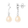 PERLINEA - Boucles d'Oreilles - Perles de Culture d'Eau Douce - Ronde 8/9 mm Rose