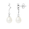 PERLINEA - Boucles d'Oreilles - Perles de Culture d'Eau Douce - Bouton 8/9 mm Blanc