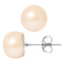 PERLINEA - Boucles d'Oreilles - Perles de Culture d'Eau Douce - Ronde 9/10 mm Rose
