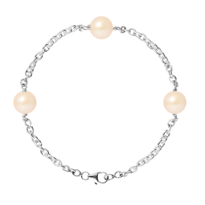 PERLINEA - Bracelet - Perles de Culture d'Eau Douce - Ronde 9-10 mm Rose