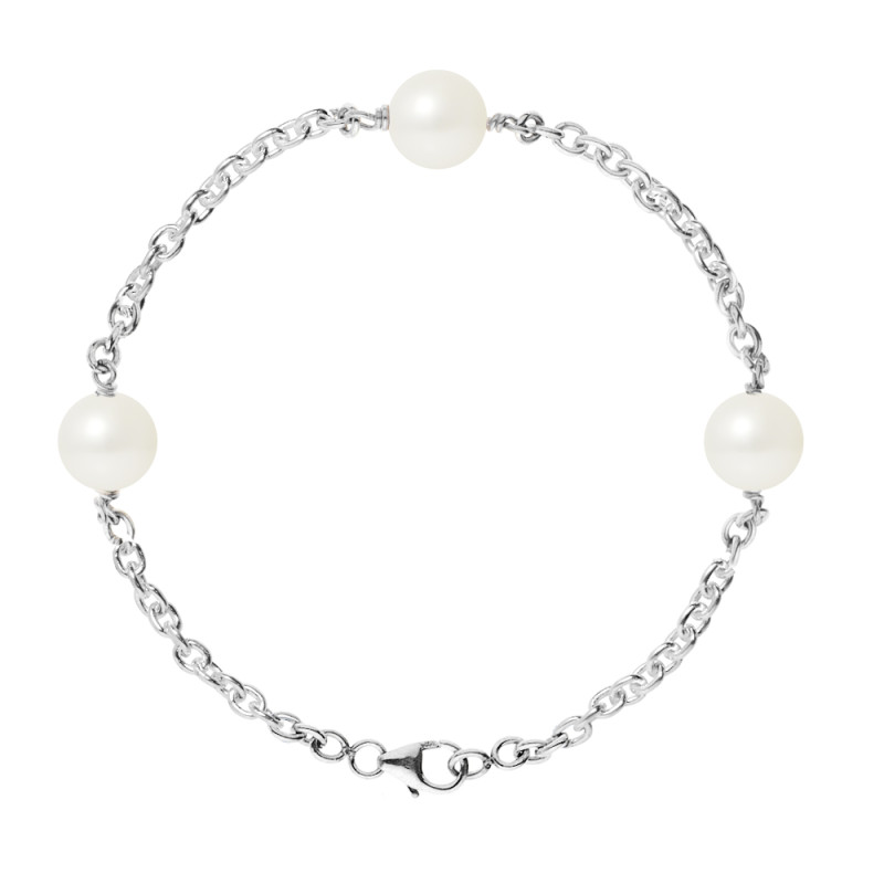 PERLINEA - Bracelet - Perles de Culture - Ronde 9/10 mm Blanc